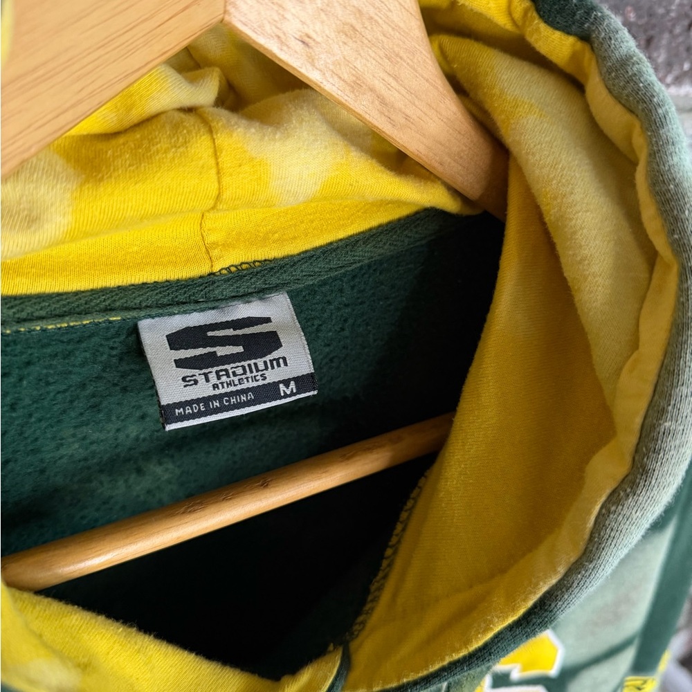 University of Oregon Ducks Football Bleach Spiral Tiedye Hoodie Sweatshirt - Picture 4 of 7